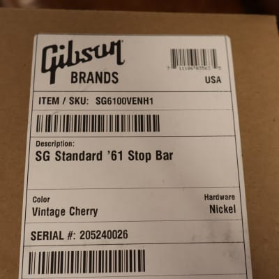 Gibson SG Standard '61 Stop Bar Vintage Cherry image 12