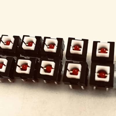 14 PCS TR-909 Pushbutton switch (RED LED )  For Step/Sequencer for:  KHJ-11901