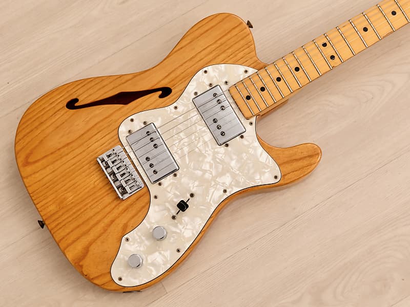 1979 Fender Telecaster Thinline Vintage Electric Guitar Natural, 100% Original w/ Wide Range, Case image 1