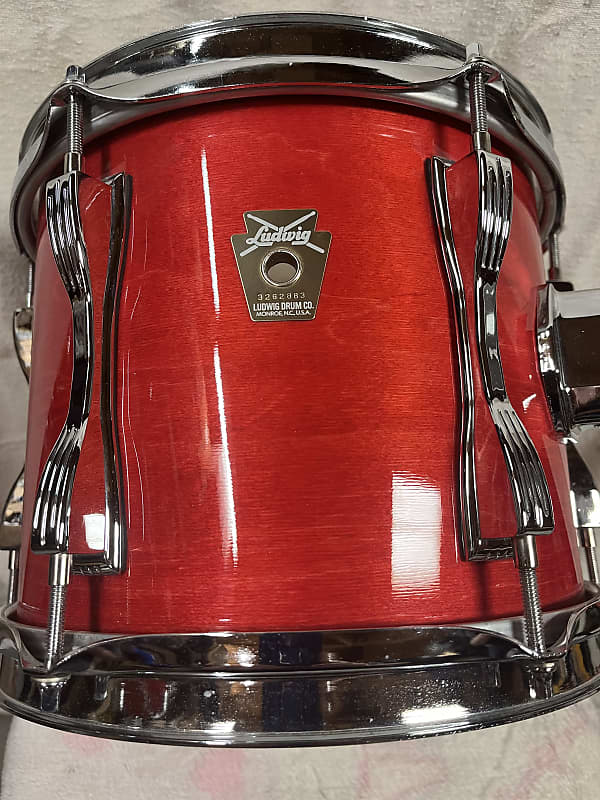 Ludwig Classic Maple 10X8 tom tom Flame Red Shadow 80s/90s Reverb