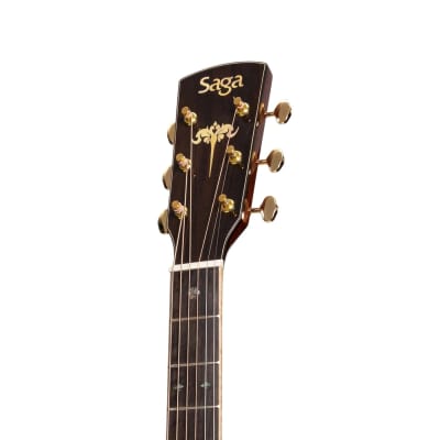 Saga SL65 All-Solid Spruce Top Rosewood Back & Sides Acoustic-Electric Dreadnought Guitar | Natural Gloss image 5