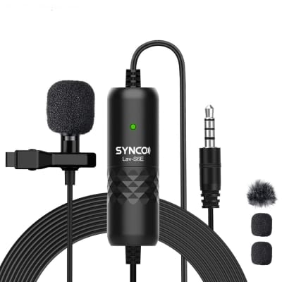 Lavalier Mic, Lav S6E Omnidirectional Condenser Lapel Mic Recording Mic Compatible With Iphone Ipad Video 6M/ 19.7Ft Cable, Lavalier-Microphone-Omnidirectional-Recording-Mic image 1