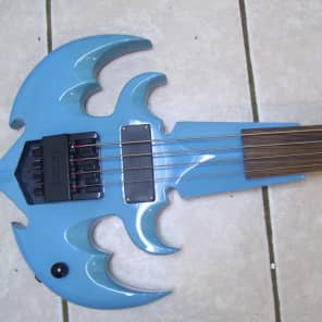 Bass guitar, headless and fretless. BL55 2014 Blue image 2