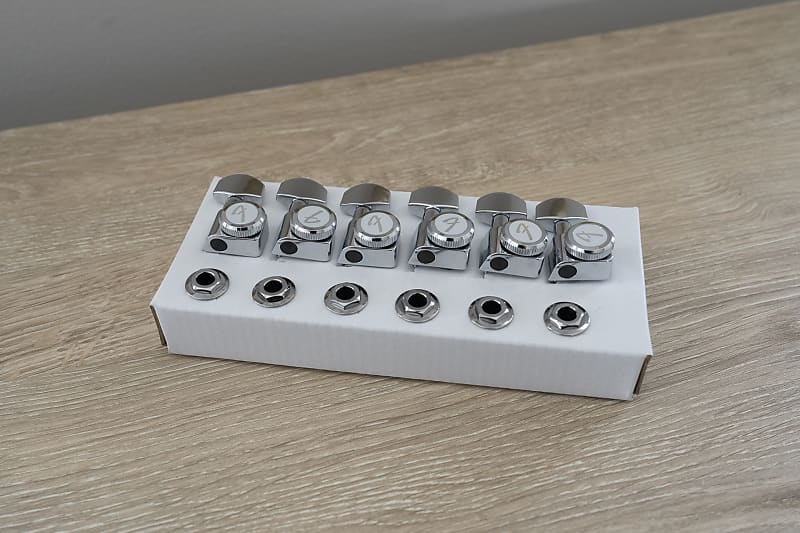 Fender Locking Tuners, 3 long / 3 short Chrome Part Reverb