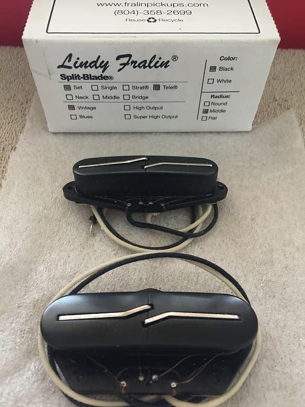 Lindy Fralin Split Blade Vintage Tele Pickup Set! BLACK Color 2017 Black