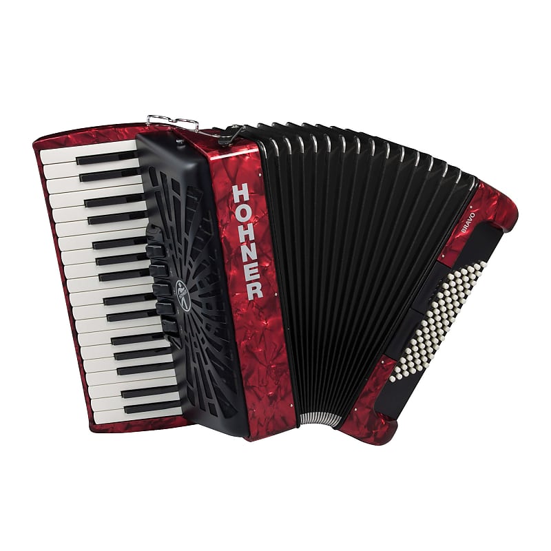 Hohner Bravo III 72 Chromatic Piano Key Accordion (Pearl Red) image 1