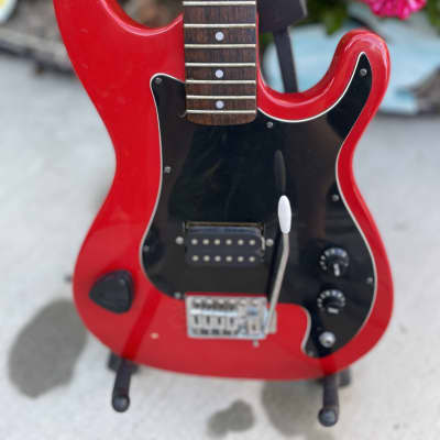 Vintage 70's Hondo Single HB Lead Guitar In Fiesta Red image 2