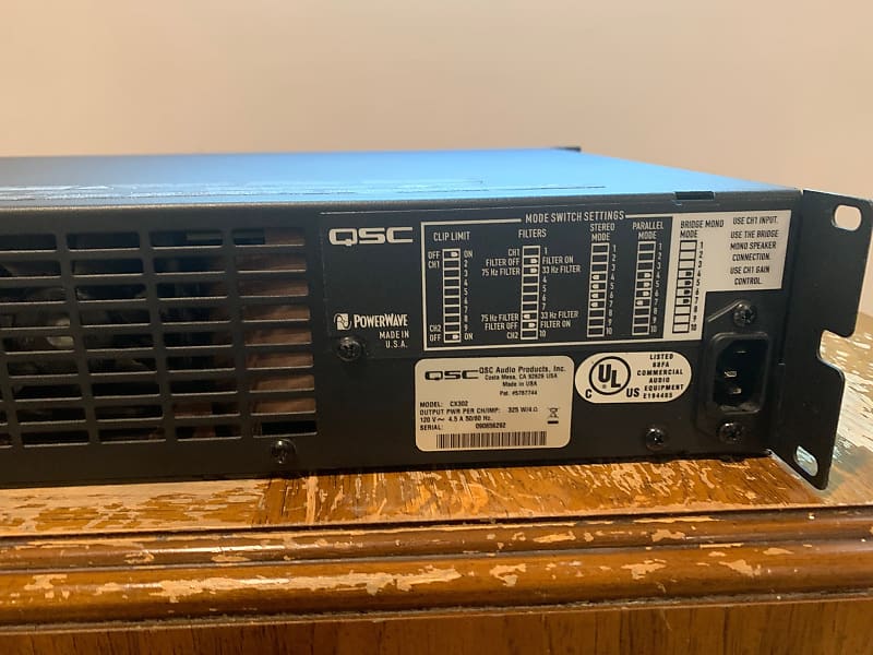 QSC CX302 Professional Amplifier Channel Rack Mount Power Amp Tested  Reverb
