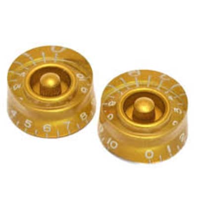 Allparts PK-0130-032 SET OF 2 VINTAGE-STYLE SPEED KNOBS Gold image 1