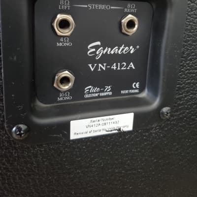 Egnater Vengeance VN-412A angled guitar speaker cabinet- "Elite 75" black image 2