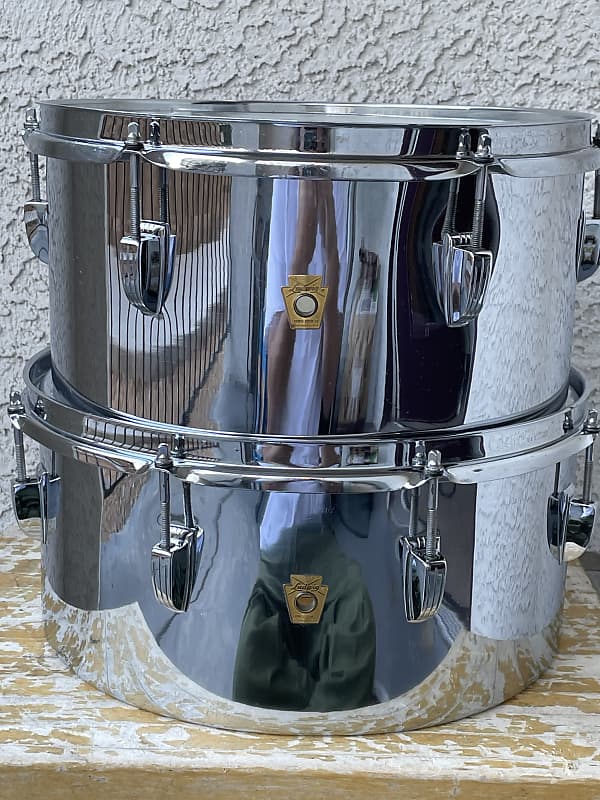 Vintage Ludwig Timbales 13' 14' 60s Chrome Reverb