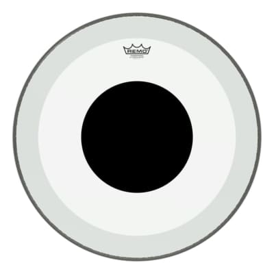 Remo Clear Powerstroke P3 22" Bass Drum Head : Black Dot w/No Stripe image 1
