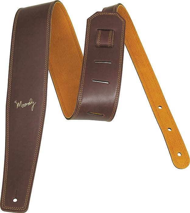 Moody Leather 2.5 Brown/Tobacco Leather Standard Guitar Strap