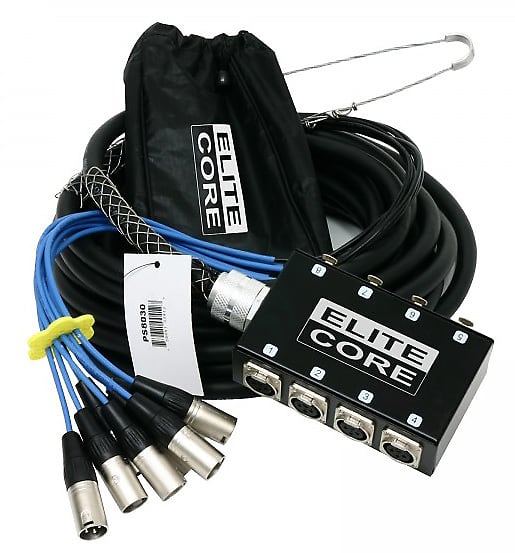 Elite Core 8 Channel 30' ft Pro Audio Stage Cable XLR Mic Sub Snake - PS8030 image 1