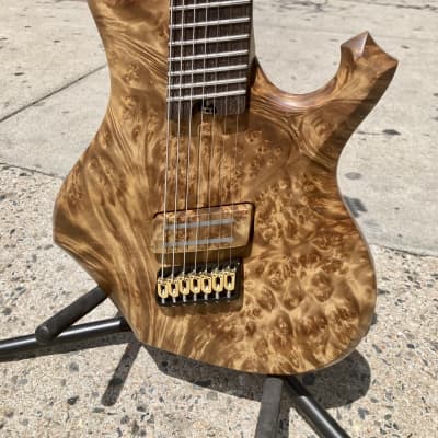 Barlow Guitars Osprey 7 String Fan Fret 2019 Golden Camphor - Satin W/ SKB Waterproof Hard Case image 3