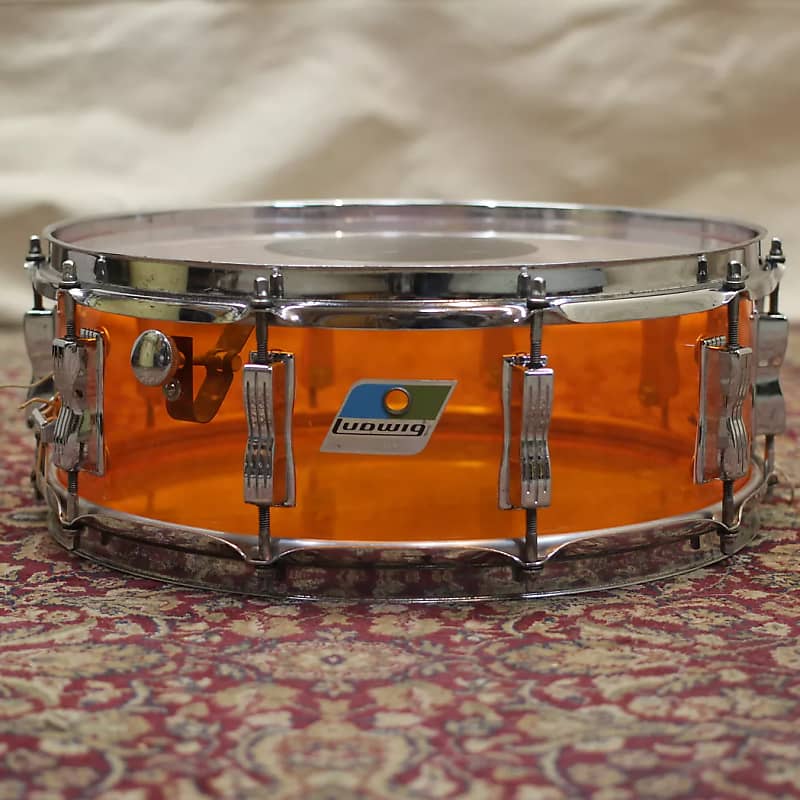 1970s Ludwig Vistalite 5x14" 10-Lug Snare Drum with Single-Color Finish image 4