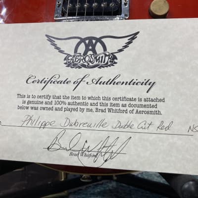 Philippe Dubreuille Brad Whitford’s Aerosmith, Double Cut Authenticated! (#132) Red image 4