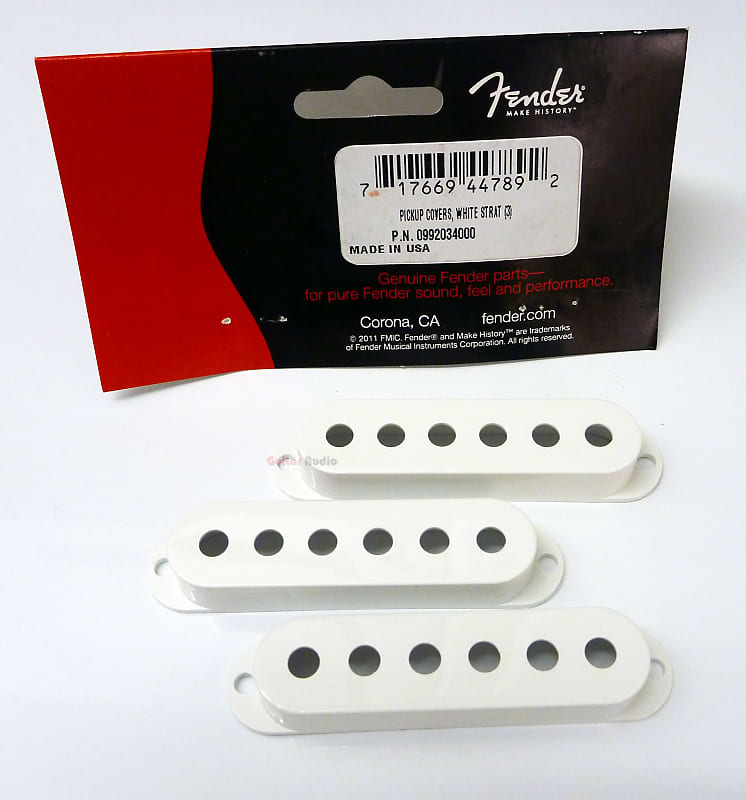 Genuine Fender WHITE Strat/Stratocaster Pickup Covers - Set of 3 image 1