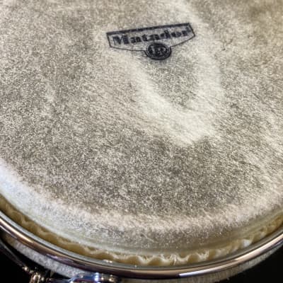 Frankie Banali's (Quiet Riot) M201-ABW LP Matador Wood Bongos, with Stand and Stenciled Case! - Almond Brown/Chrome image 8