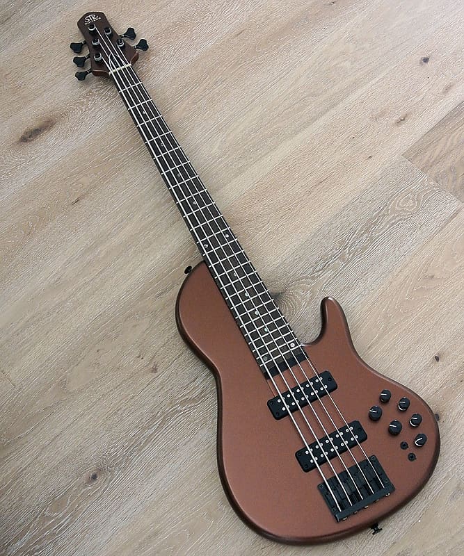 STR Guitars - Sierra SC5-MAHO - 5 String Active Bass - Custom Model With Mahogany Body - Fire Brick image 1