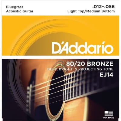 D'Addario EJ14 80/20 Bronze Bluegrass Acoustic Guitar Strings (12-56) image 5