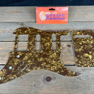 Real Life Relics Brown Pearl Strat® Pickguard 3 Ply 11 Hole with Back Plate    [PGZ4] image 2