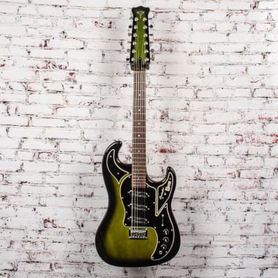 Burns Club Series Double Six 12-String Electric Guitar, Greenburst w/ Case x0062 (USED) image 2