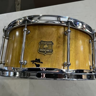 Outlaw Drums 7x14 Bandit Solid Maple Stave Snare Drum  2019 Honey Maple image 1