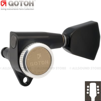GOTOH SG301-MGT-04 Magnum Lock Locking Tuners 3x3 w/ Metal Keystone Buttons - BLACK
