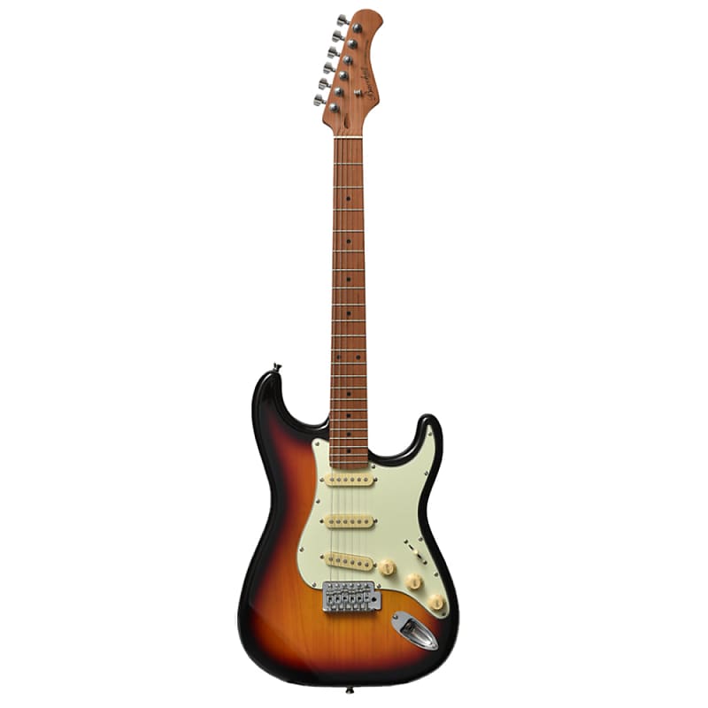 Bacchus BST-1-RSM/M-3TS Universe Series Roasted Maple Electric Guitar, 3  Tone Sunburst