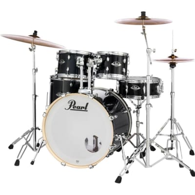 Pearl EXX725S/C31 Export New Fusion Series 5-Piece Drum Set with Hardware in Jet Black image 1