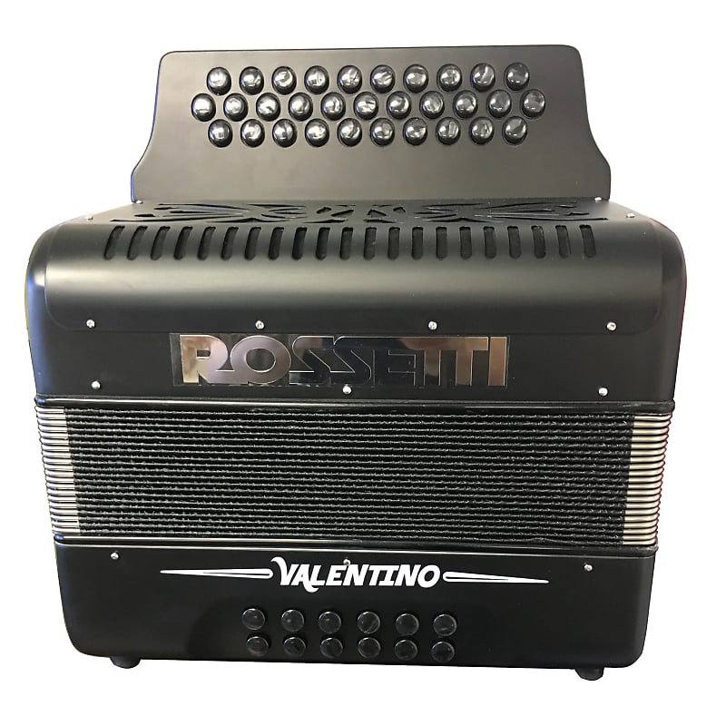Rossetti Valentino FBE 31 Button Diatonic Accordion With Hard Case, Black image 1