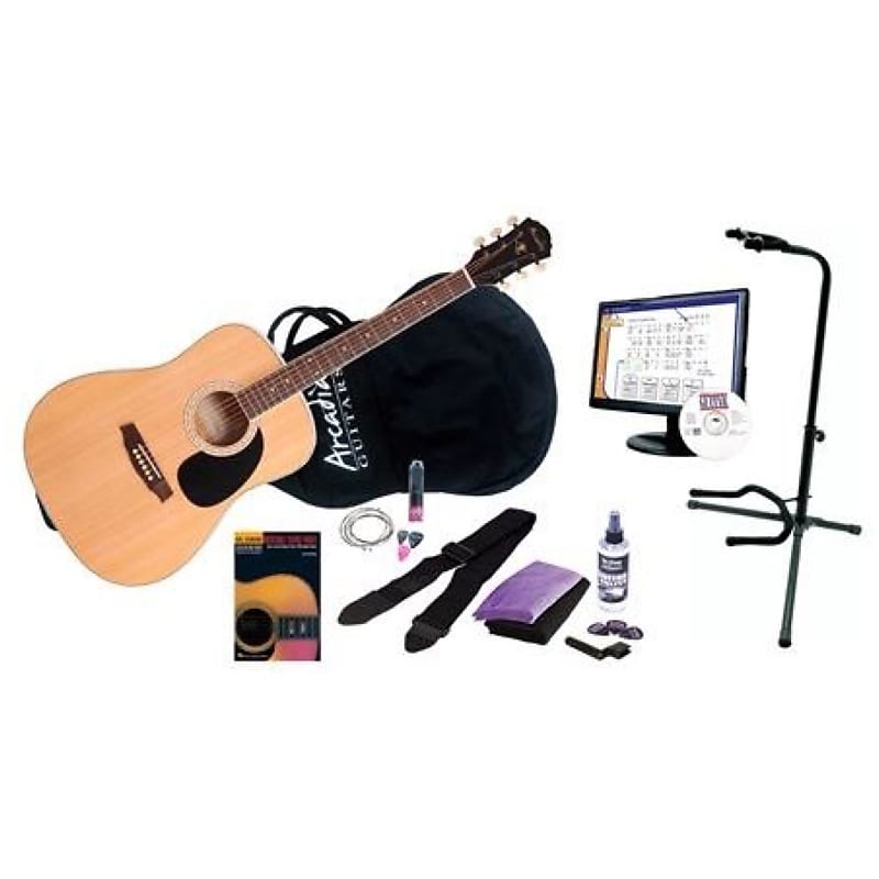 Arcadia DL41 Premium Acoustic Guitar Package, Natural image 1