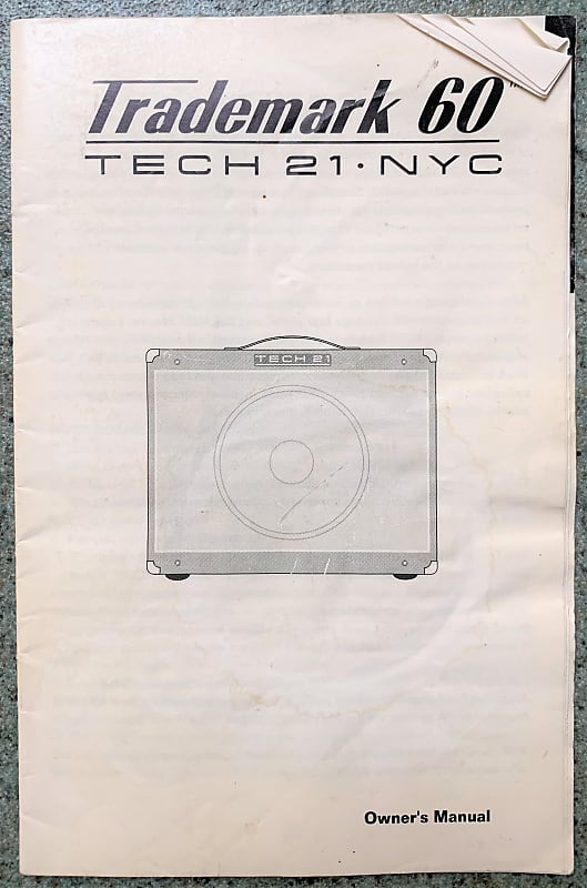 Tech 21 Trademark 60 Amplifier Manual Vintage
