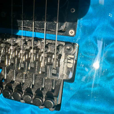 ESP LTD MH-103 QM - 2016, See Thru Blue, Left Handed image 18