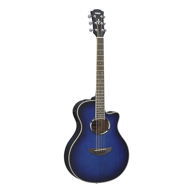 Yamaha APX500III Thinline Acoustic/Electric Cutaway Guitar Oriental Blue Burst image 1