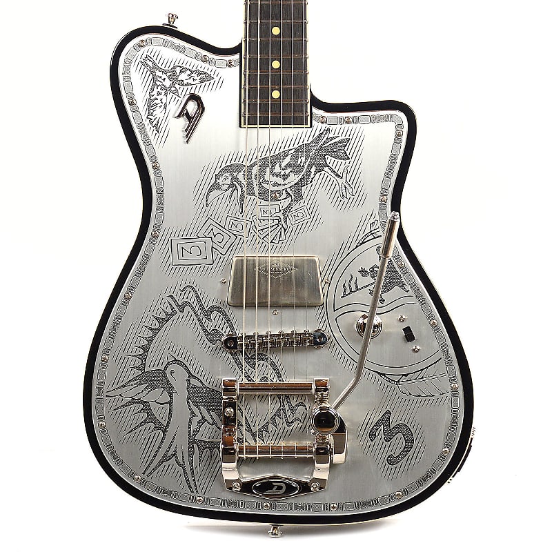 Duesenberg Johnny Depp Signature Series Electric Guitar Aluminum Tattooed image 2