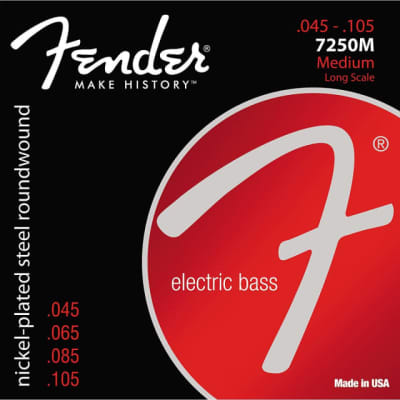 Fender 7250M Super Bass Nickel-Plated Steel Long Scale Medium Bass Strings (45-105) image 3