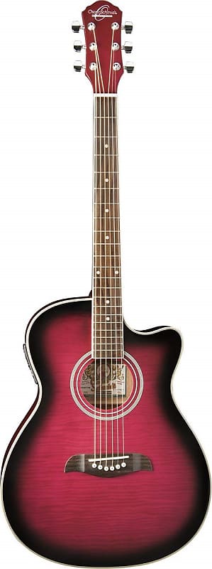 Oscar Schmidt OACEFTPB Auditorium Acoustic Electric Guitar. Trans Purple image 1