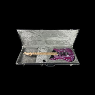 ESP Custom Shop SNAPPER AS/M Drift Wood Indigo Purple w/Blue Filler w/case image 11