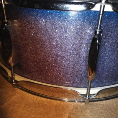 Star 14" 10 Lug Snare Drum 1960's Sparkle Blue fade image 12