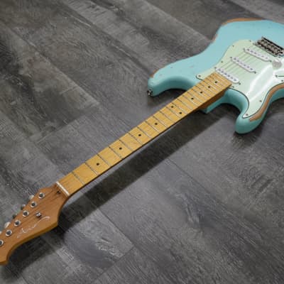AIO S3 Left Handed Electric Guitar - Relic Sonic Blue (Maple Fingerboard) w/Gator Hard Case image 7