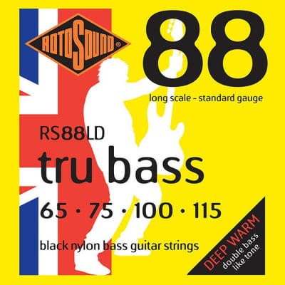 Rotosound ROTOSOUND RS88LD Tru Bass Black Nylon 065-115 Stainless Steel. Saiten für 4-String E-Bass for sale