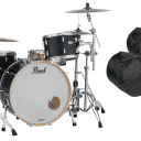 Pearl Masters Complete 24x14_13x9_16x16 Matte Black Mist Maple Shells Drums +Bags Authorized Dealer