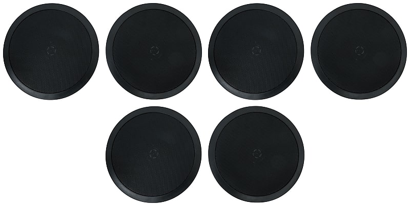 (6) Rockville HC85-16 Black 8&quot; 700 Watt In-Ceiling Home Theater Speakers 16 Ohm  			