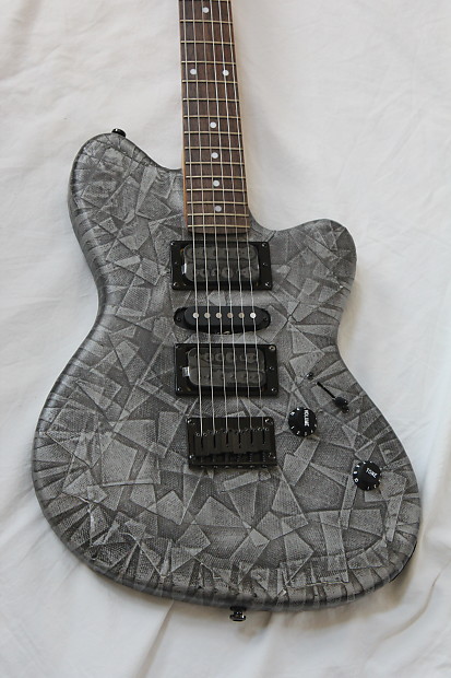 2003 Ibanez NDM1 Noodles Signature Taped Stained Gray Guitar Duct Tape The Offspring Talman Shape