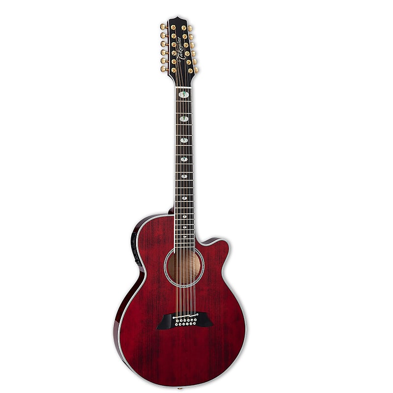 Takamine TSP158C-12 STR Thinline 12 String Acoustic Elerctic Guitar w Case Red image 1