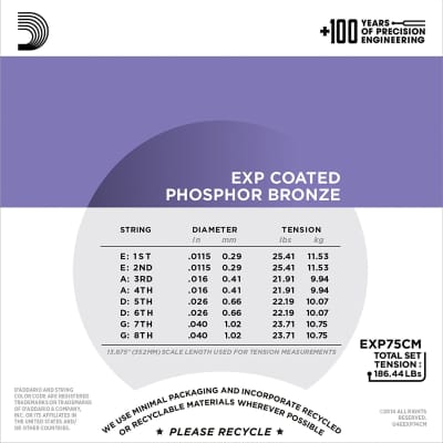 D'Addario EXP74CM Coated Phosphor Bronze Custom Medium Mandolin Strings 11.5-40 image 3