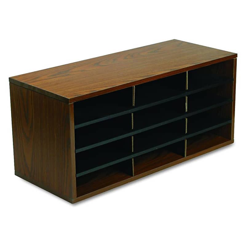 Fellowes Literature Organizer 12 Compartments, Medium Oak Reverb