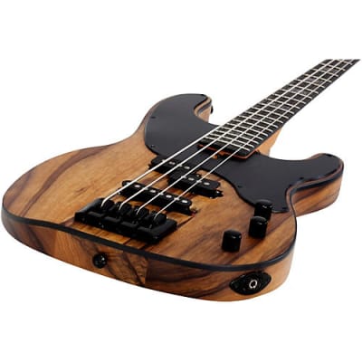 Schecter Guitar Research Model-T 4 Exotic Black Limba Electric Bass Satin Natural 2832 image 6